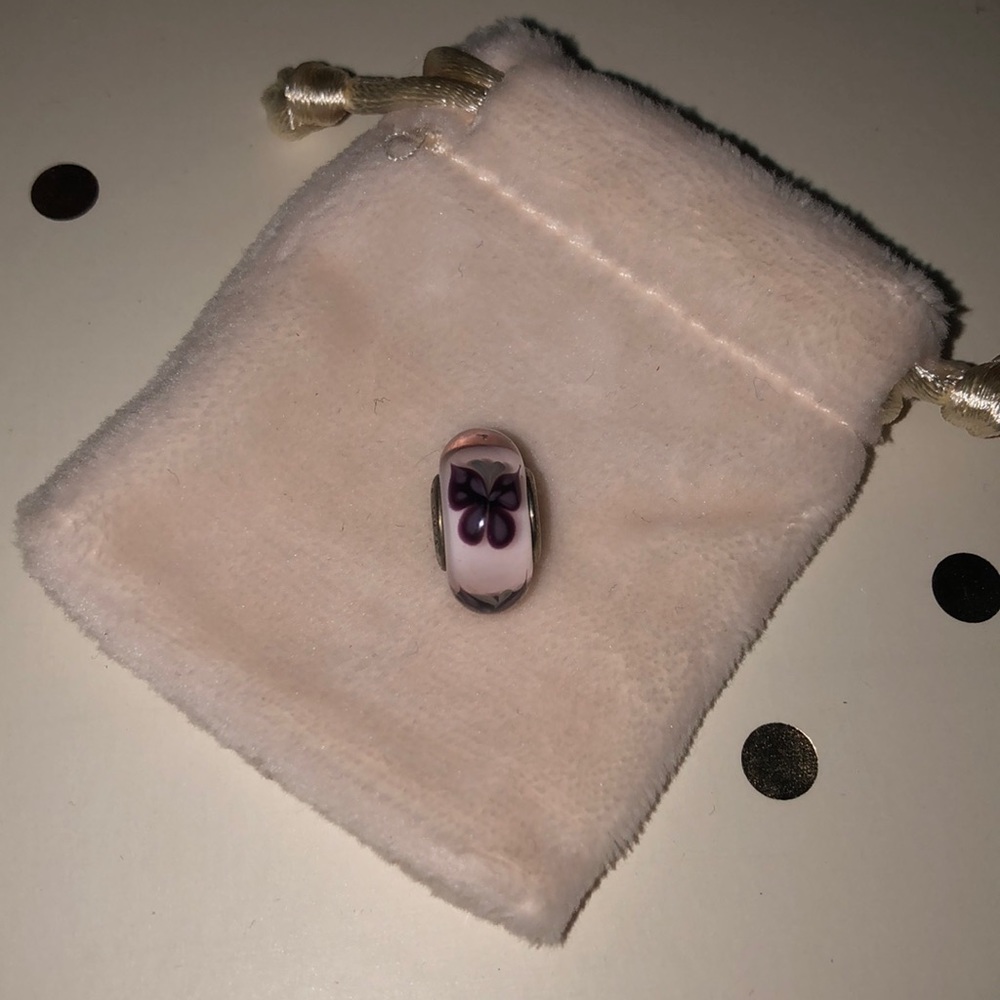 Purple Butterfly Pandora Bead